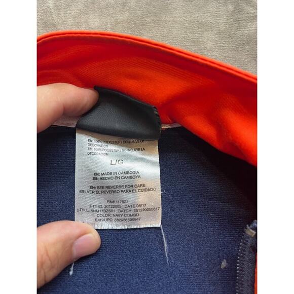 AND1 Jacket Mens L Full Zip Activewear Track Mock Neck Blue Orange Long Sleeve - Picture 6 of 7